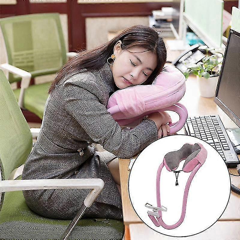 2-in-1 U-shaped Neck Pillow With Tablet Phone Holder Memory Foam Nap