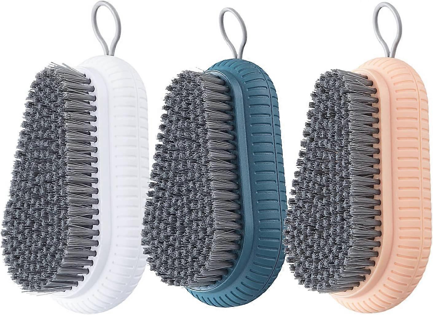 Soft Clothes Brush,3PCS Handheld Cleaning Brush(Yellow,Red,Blue)