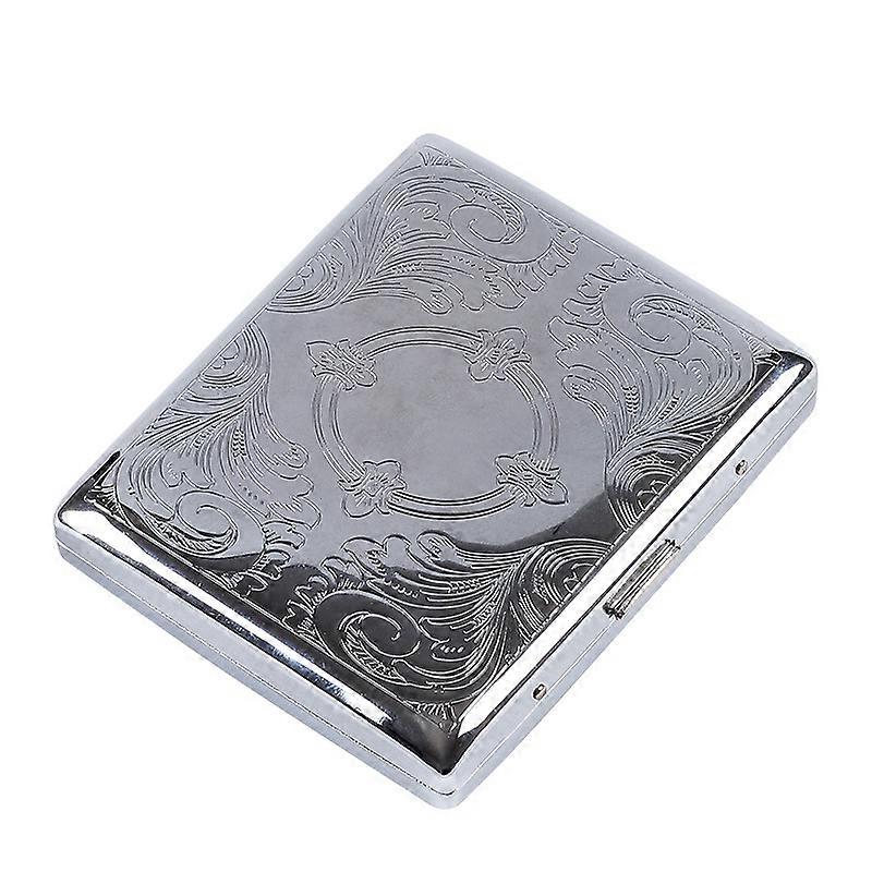 Retro Metal Cigarette Box Double Sided Spring Clip Open Pocket Holder for 20 Cigarettes