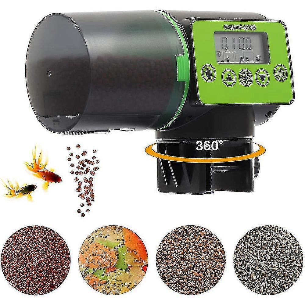 Automatischer Fischfutterautomat - Wiederaufladbarer Timer-Fischfutterautomat mit USB-Ladekabel, Fischfutterspender für Aquarium oder Aquarium (dp)