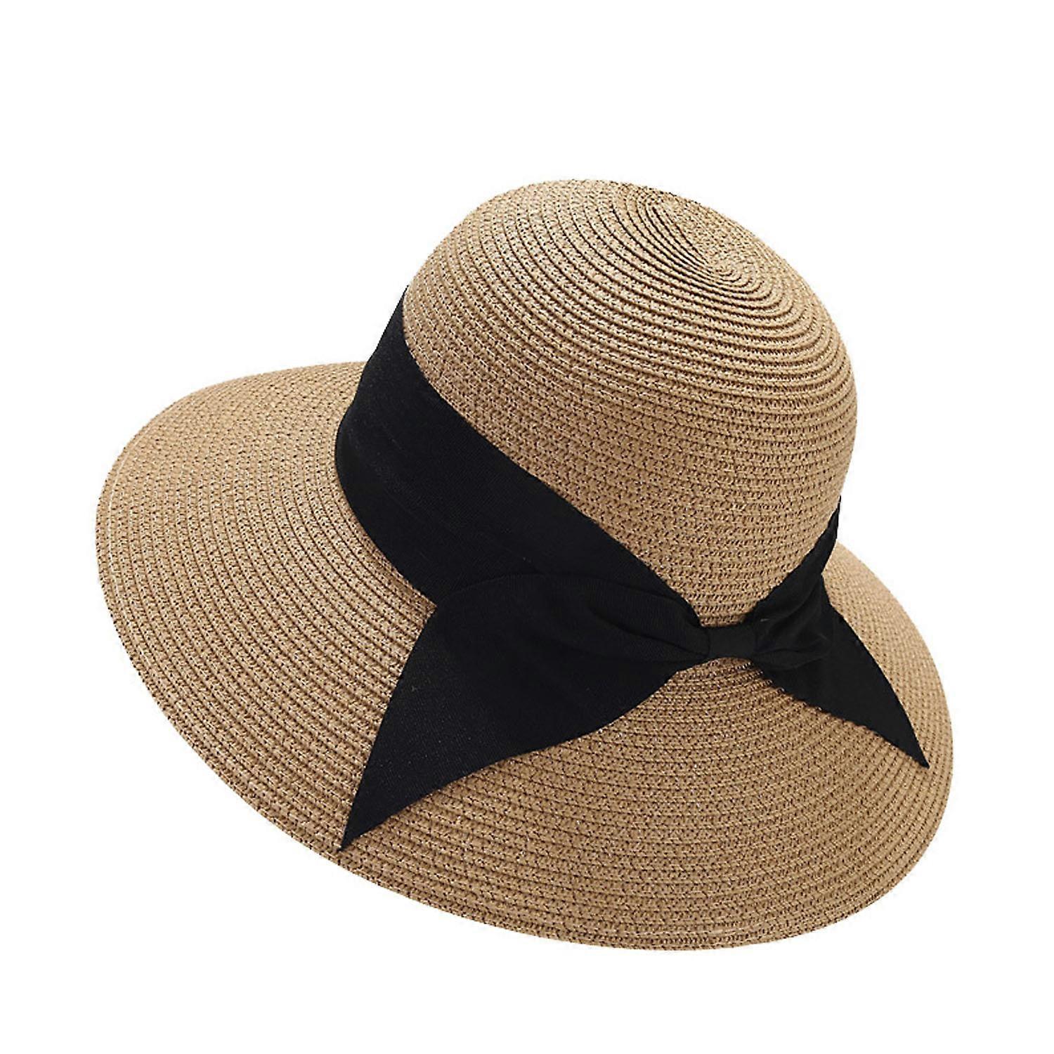 Khaki straw bucket hat