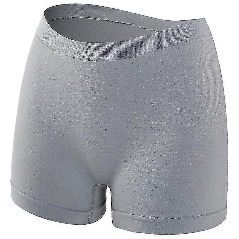Women's large size invisible boxer shorts safety pants thin anti-exposure bottoming can be worn as outer boxer shorts grey