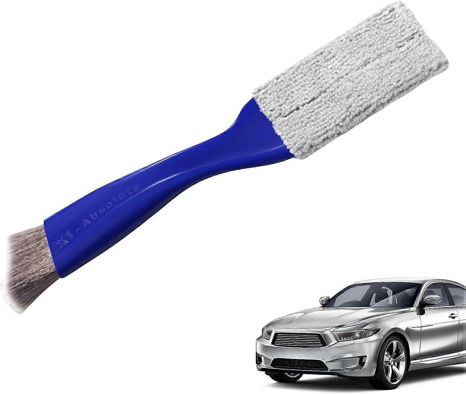 Mini Dual Head Car Duster,Multi-Function Panel Air Conditioner Brushes