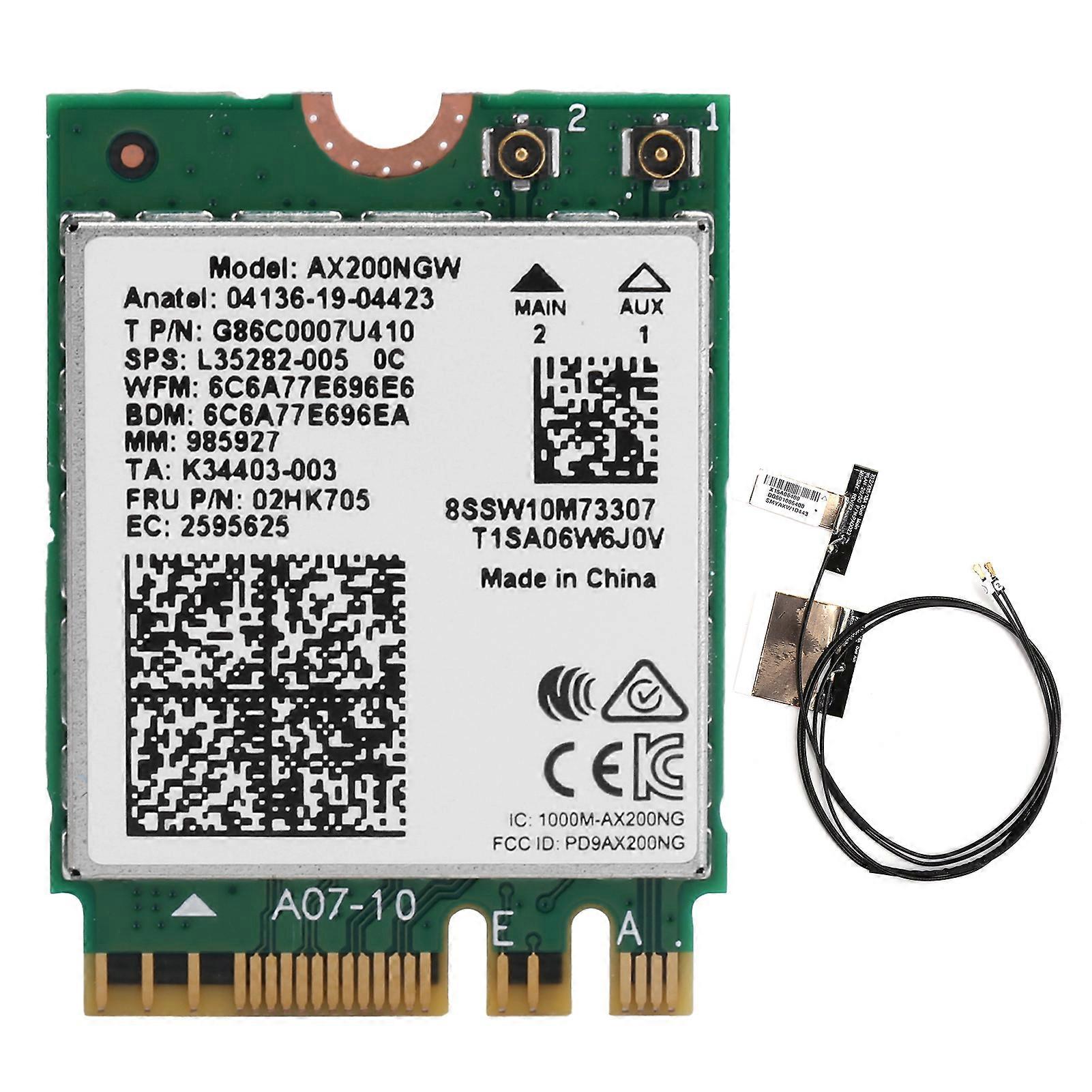 M.2 Wifi Card with Antenna Dual Computer Accessories AX200NGW 802.11ax NGFF Bluetooth 5.12 Internal Antennas