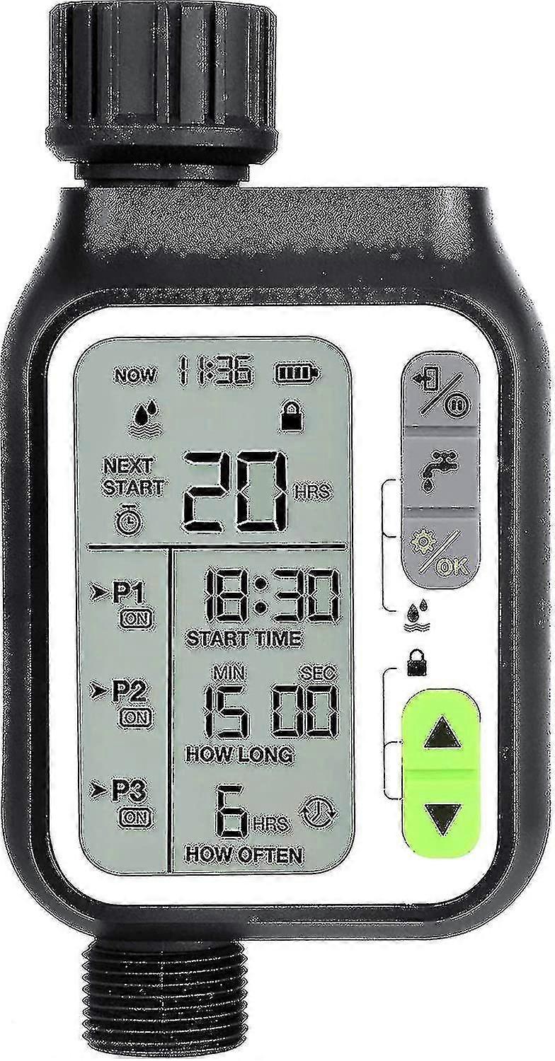 Water Timer,automatic Watering Timer With 3 Separate Irrigation Systems/automatic Rain Sensor/child Lock Mode