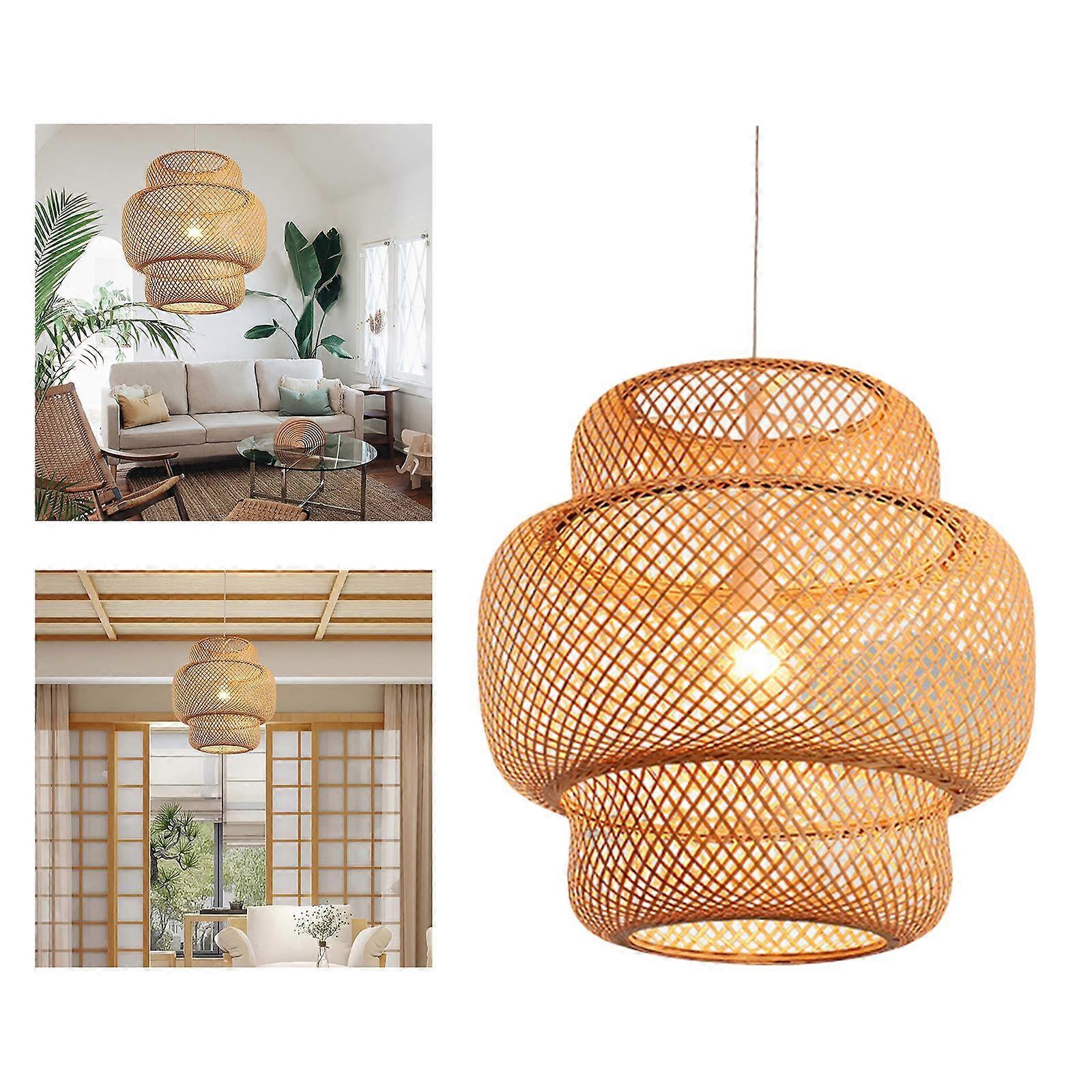 Lampade a sospensione in Rattan intrecciato a mano nordico lampadario idilliaco illuminazione moderna decorazione del soggiorno lampada in bambù in stile cinese  39