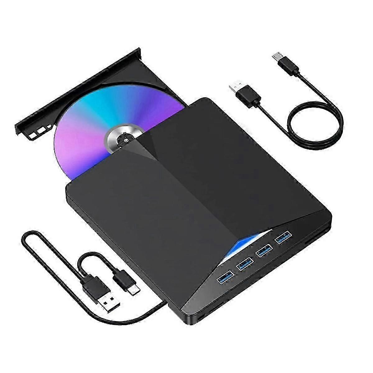USB 3.0 Type-C External DVD RW CD Drive Burner Reader Player External Optical Drive for PC Laptop D