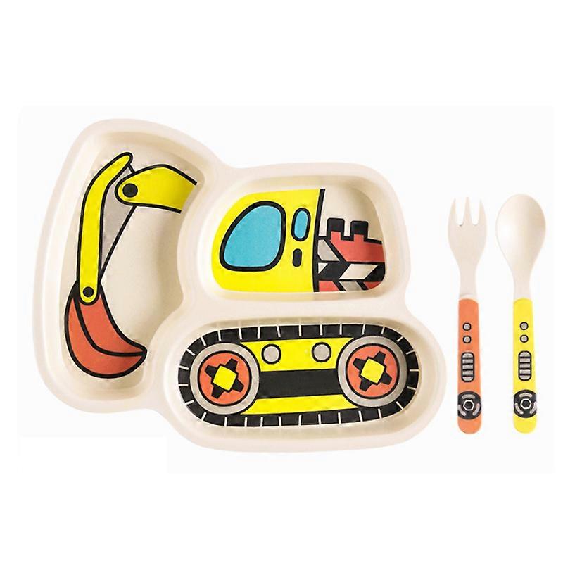 Children tableware Set Bamboo Toddler Plates Dinnerware Dinner Dish Set