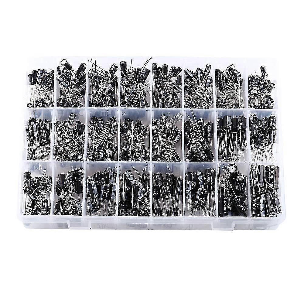 Capacitor Kit, 500pcs Electrolytic Capacitor, 24 Values Aluminum Radial Micro Capacitors
