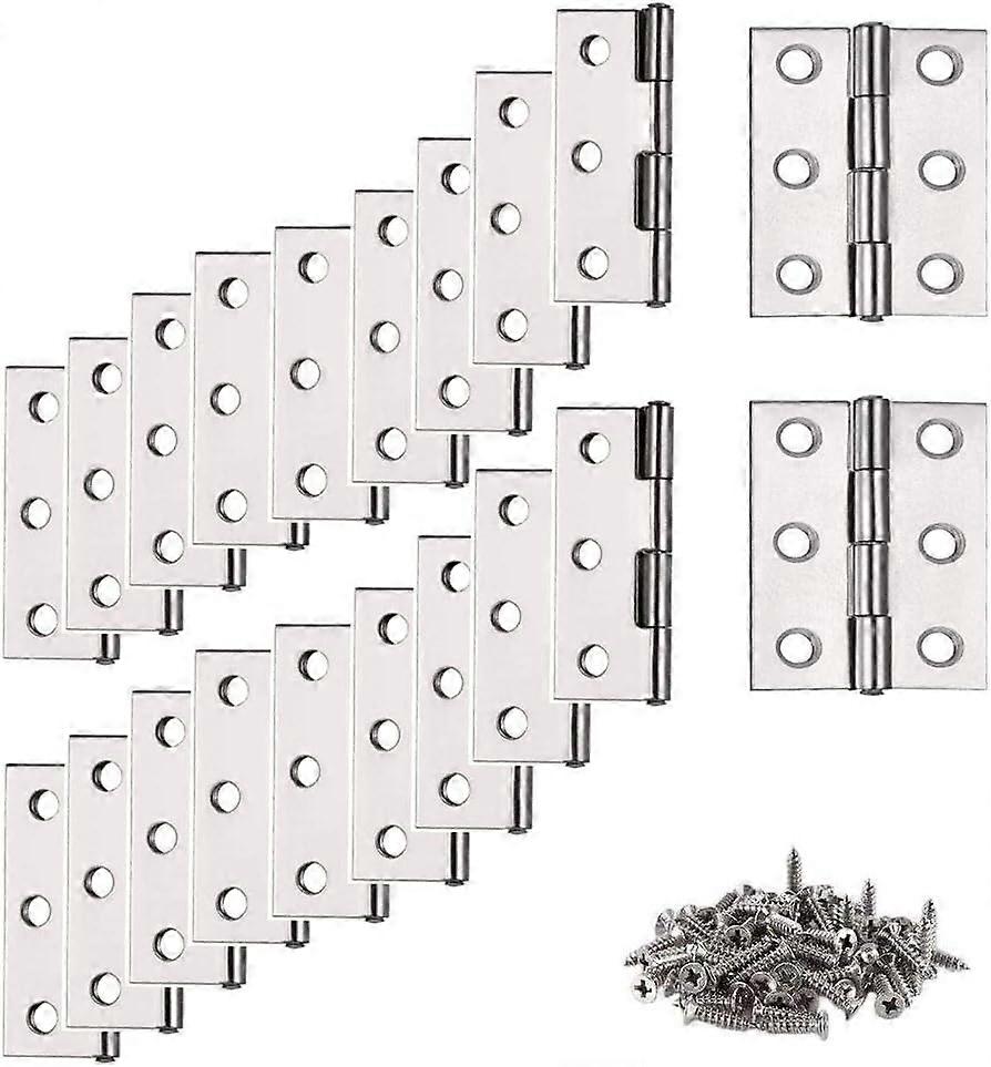 Hinges, Stainless Steel Hinge, 20 Pcs Furniture Hinge Hinge Door Piano Hinge for Home Furniture Hardware Cabinet Drawer Door Guard (with 120Pcs M4*16m