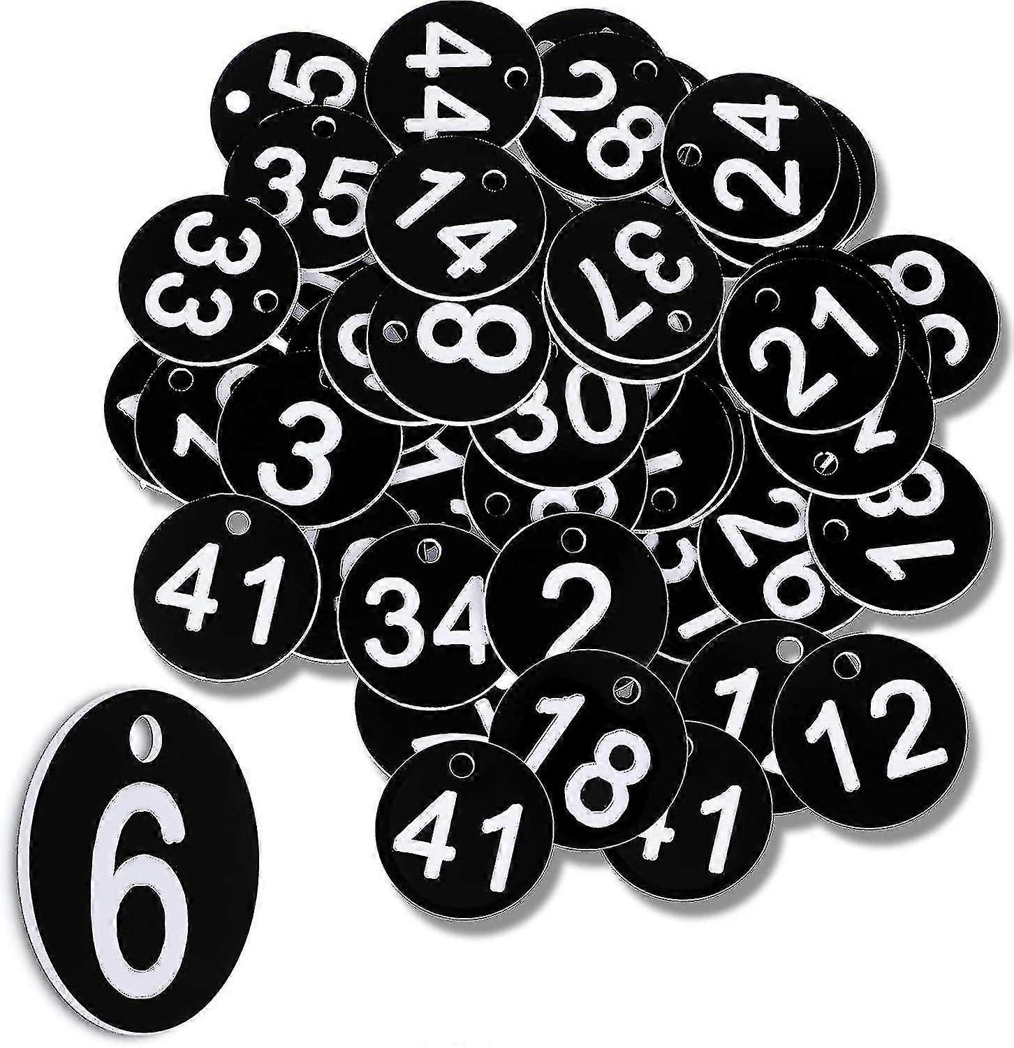 Black Number Tags 1-50 Plastic Numbered Tokens Plastic Table Numbers Numbered