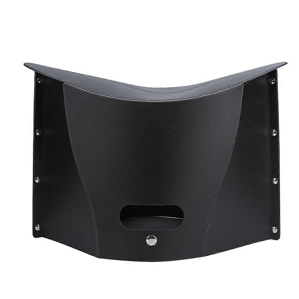 Portable Collapsible Plastic Storage Chair Folding Slacker Chair Folding Stool(Black)