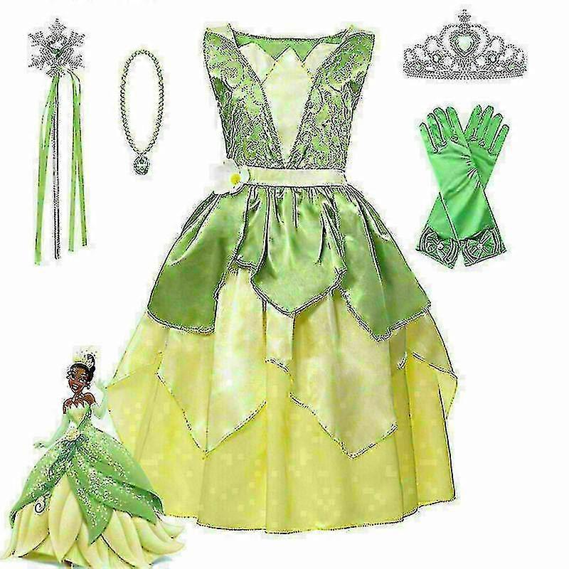 女の子ティアナファンシードレスプリンセスとカエルキッズコスプレクリスマスパーティー