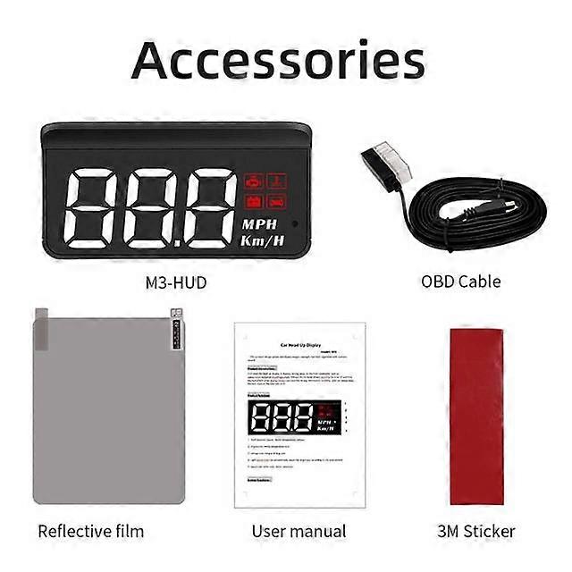 HUD Head Up Display OBD2 On-board Computer Windshield Projector Car Digital Speedometer Auto Electronic Accessories