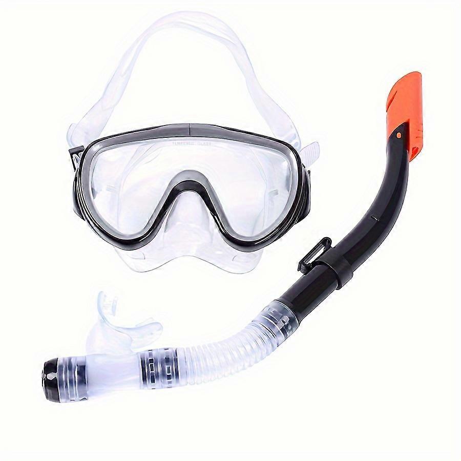 1pc Large Frame Snorkeling Mask With Breathing Tube, Suitable For Deep Diving, Swimming, Water Sports