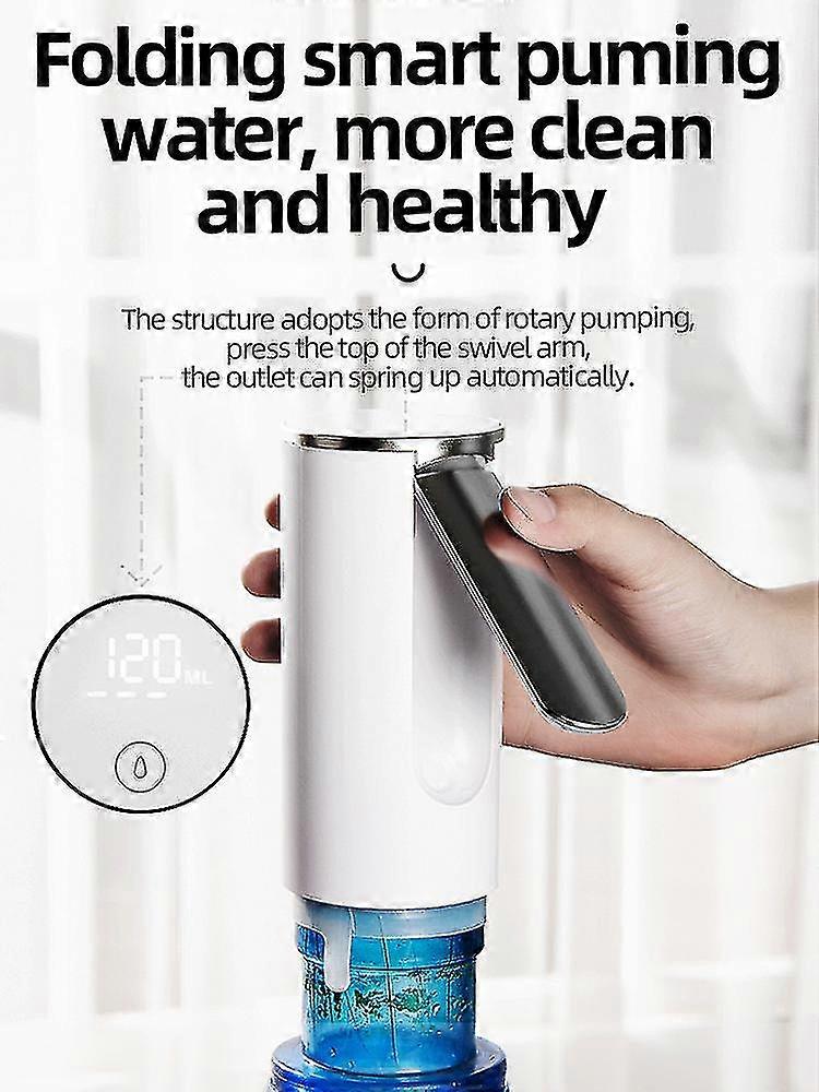 Electric Water Pump Foldable Dispenser Water Output Display Usb Charging Button Control Mini Automatic Water Pump