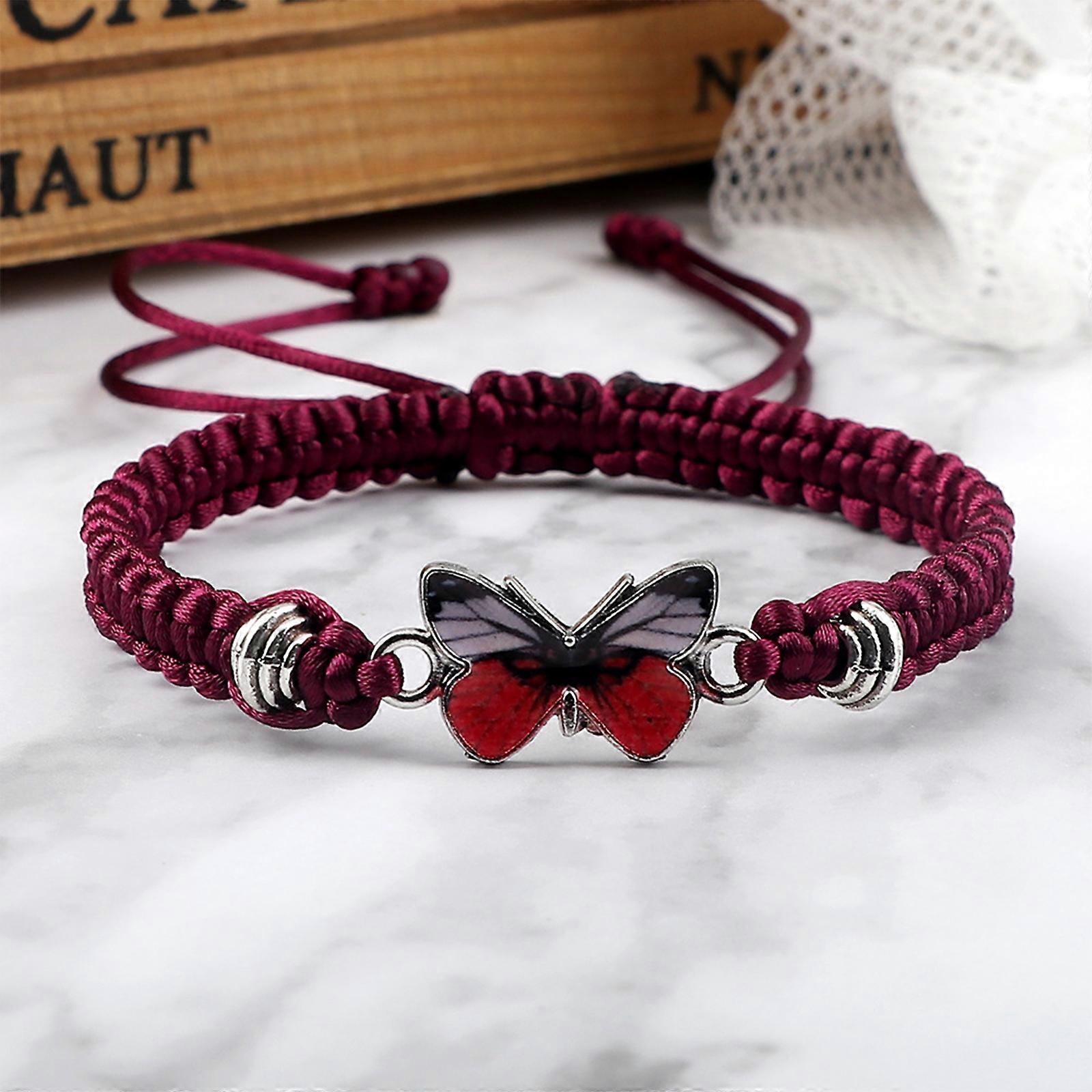 1PC Butterfly Bracelet Adjustable String Butterfly Bracelets Cute Butterfly Charm Bracelet