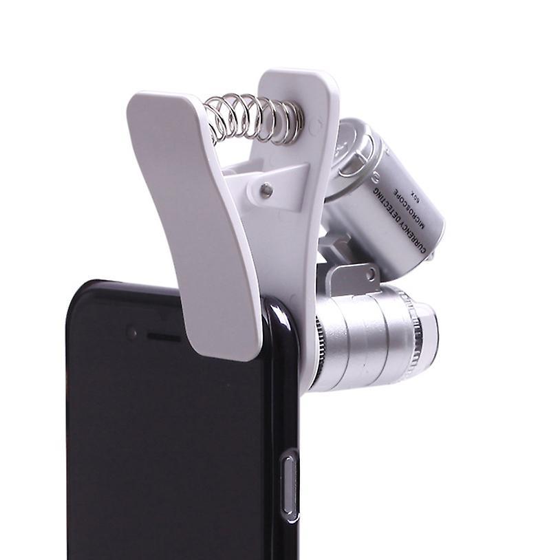 60X Mobile Phone Microscope With LED Phone Universal Mobile Magnifying Glass Macro Lens Zoom Camera Clip