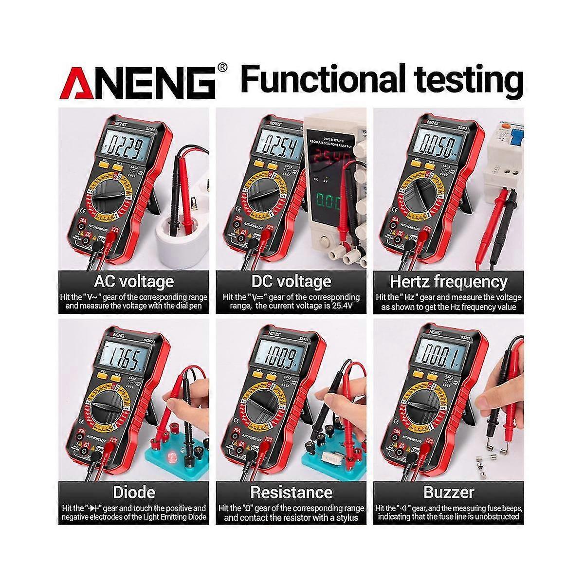 sz305 1999 zählt multimeter kondensator tester smart voltmeter wechselstrom widerstand ohm prüfwerkzeuge rot