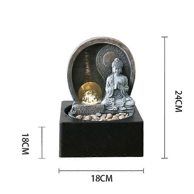 Redkid Bouddha Fontaine Cascade de table Fengshui Méditation Relaxant Décoration Intérieure Kit Casc
