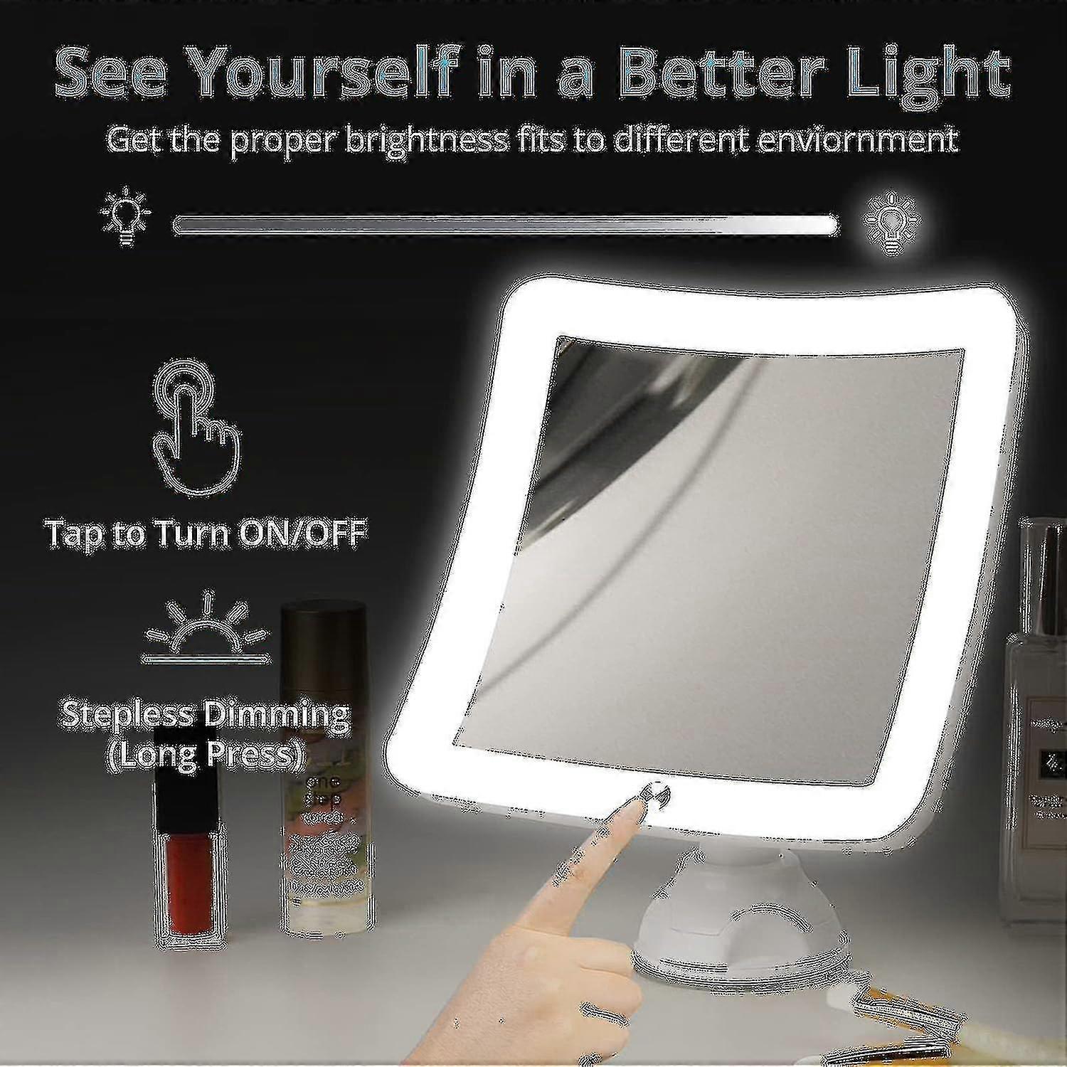 10x Magnifying Mirror With Led Light, Upgraded Lighted Makeup Mirror With Magnification