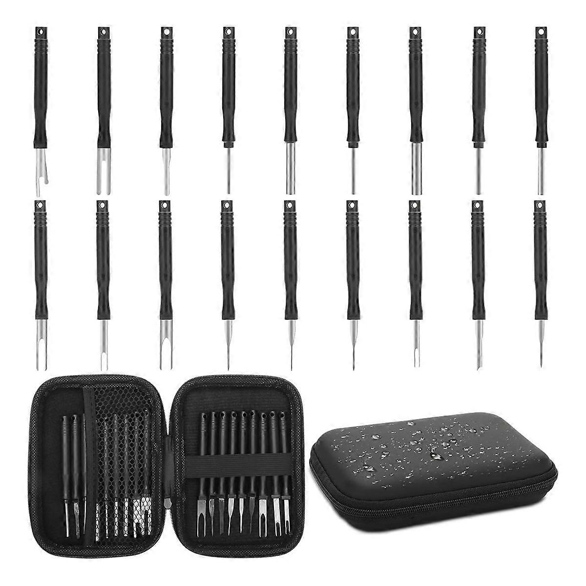 Terminal Removal Tool Kit, 18PC Pin Extractor Tool Set Depinning Tool, Auto Electrical Wire Connect