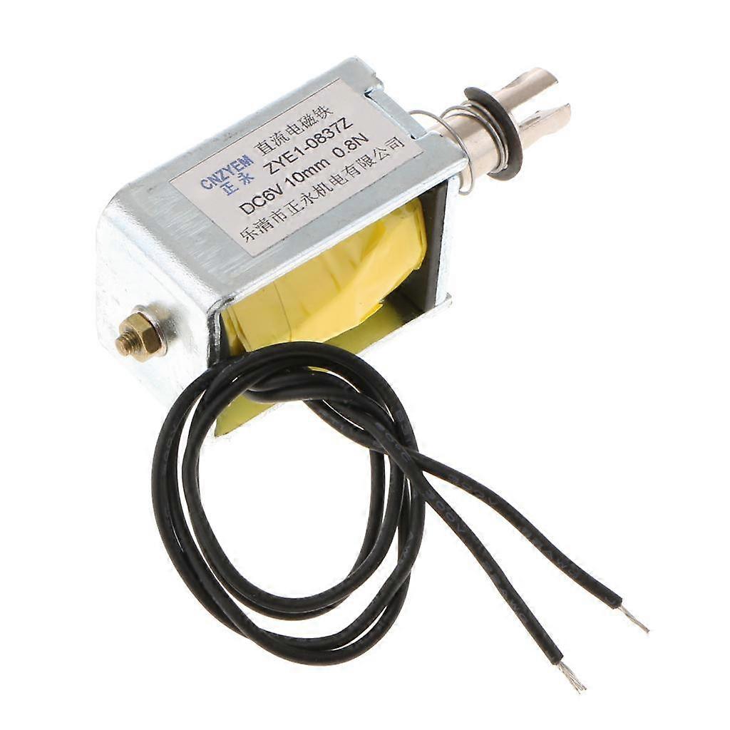 Push Pull Type Open Frame DC Solenoid Electromagnet 6V 10mm 0.8N