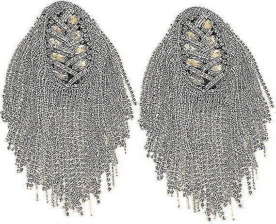 2pcs Rhinest Tassel Shoulder Eet Brooch Pins ()