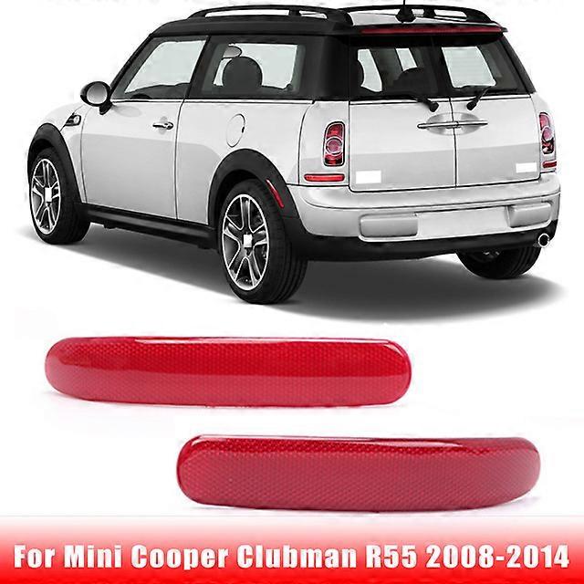 Car Interior Rear Bumper Light Reflectors Lens Cover Car Accessories Plastic Red Fit For Mini Cooper Clubman R55 2008 2009 2010-2013 2014Vehicle Decor