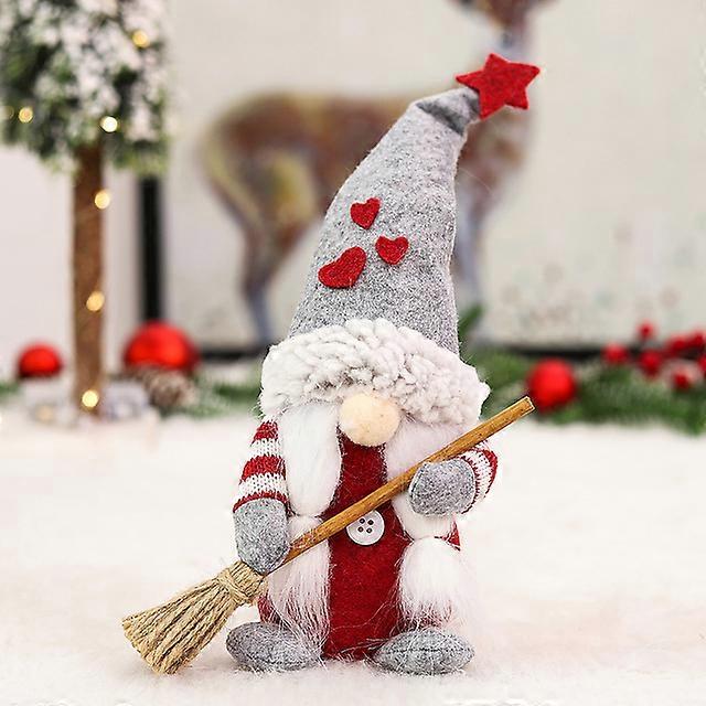 New Gnome Ornament Christmas Decorations Creative Faceless Doll With Broom New Year Home Table Window Decoration