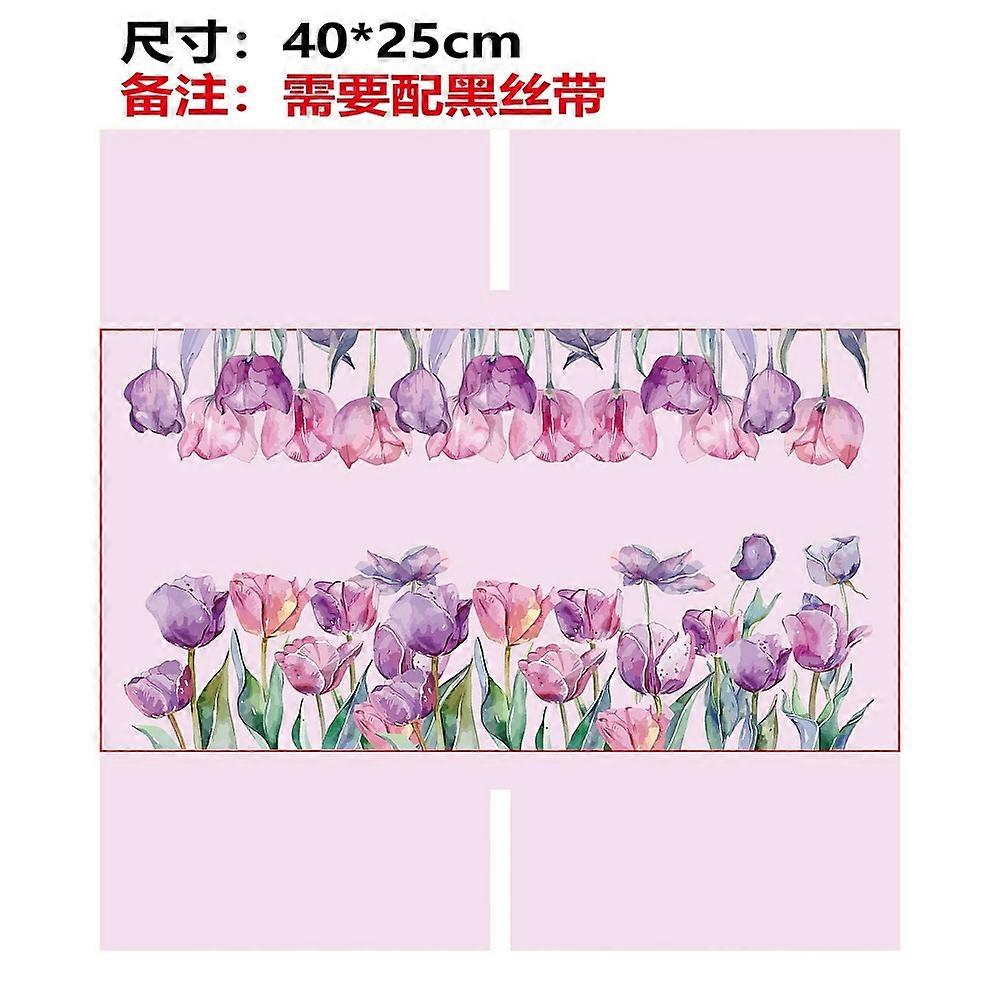Polyester Book Covers Elastic Notebook Wraps Rectangle Tulip 400x250mm DIY