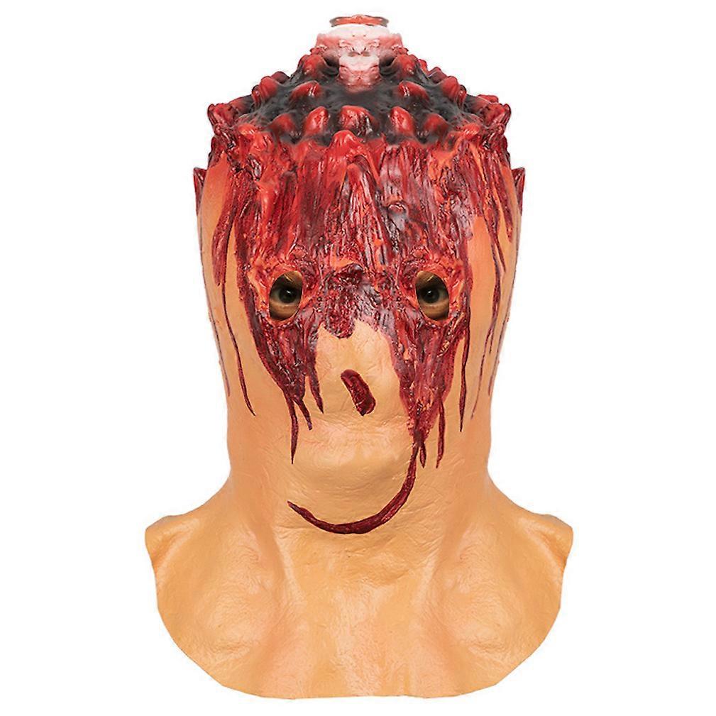 Bloody Brain Mask Latex Horror Full Face Mask Halloween Cosplay Prop