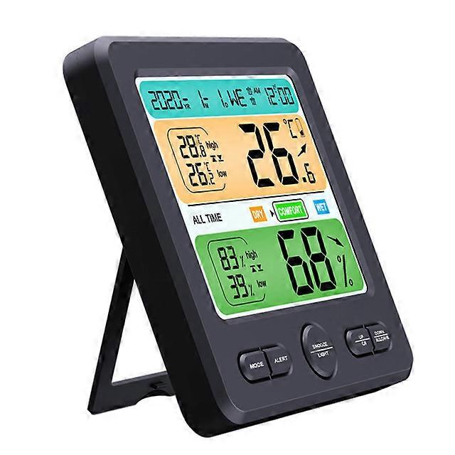 Large LCD Display Backlight Digital Indoor Room Thermometer Hygrometer For Home With Alarm Clock Function Max/Min Record