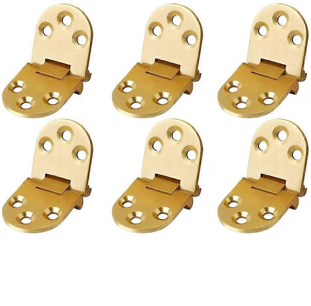 6pcs Flat Folding Cabinet Door Tanble Hinges,Sewing Machine Table;Zinc Alloy Folding Flip Hinge,Flip Top Hinge with Screws,gold80*30mm