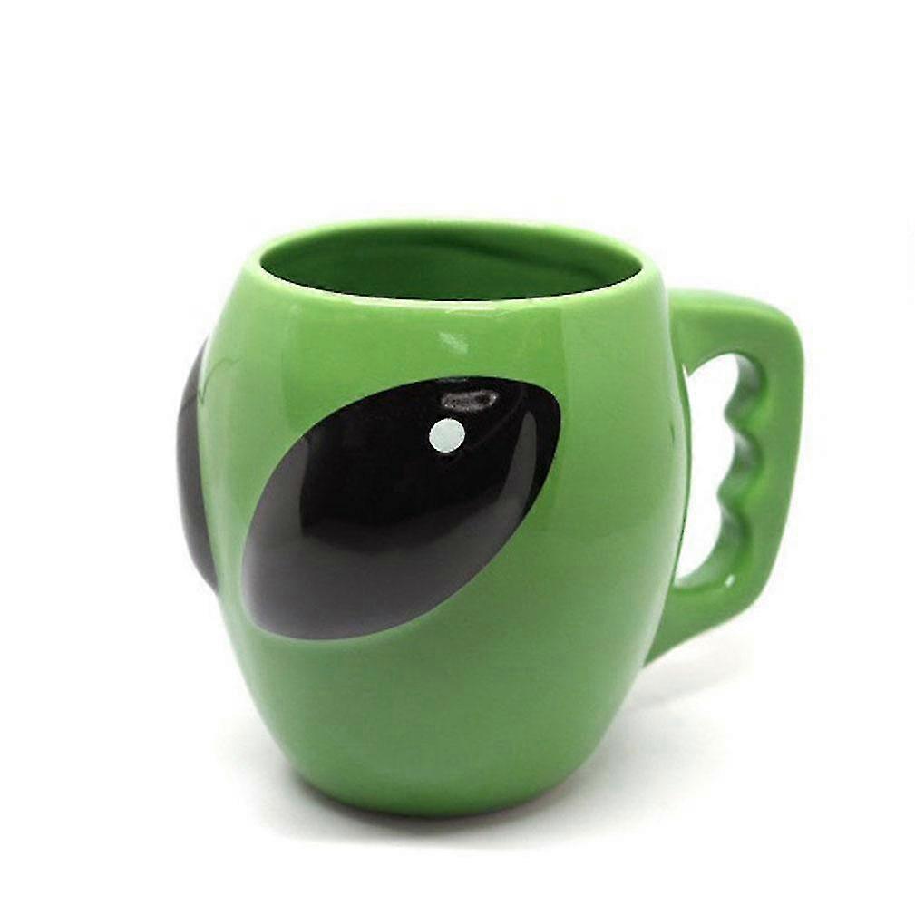 3D Cartoon Alien Ceramic Mug, Green, Novelty Drinkware