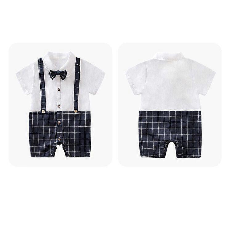 Babykläder Sommar Korta ärmar Nyfödd Tunn uppsättning kläder Baby Gentleman Romper Jumpsuit Pojkar - Stil 16