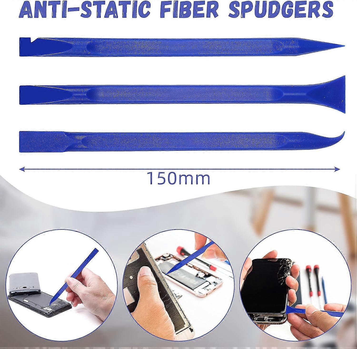 18 Pieces Non-Scratch Plastic Scraper Tool Carbon Fiber Plastic Scraper Multi-Purpose Scraper Pen-Shaped Scraper Cleaning Scraper Tool (Blue)
