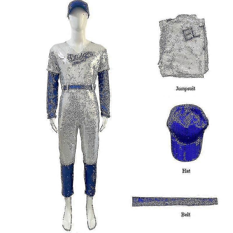 الكبار تأثيري بدلة داخلية روكيت التون جون زي بيسبول موحد بذلة مع قبعة قبعة حزام Hal -SJL