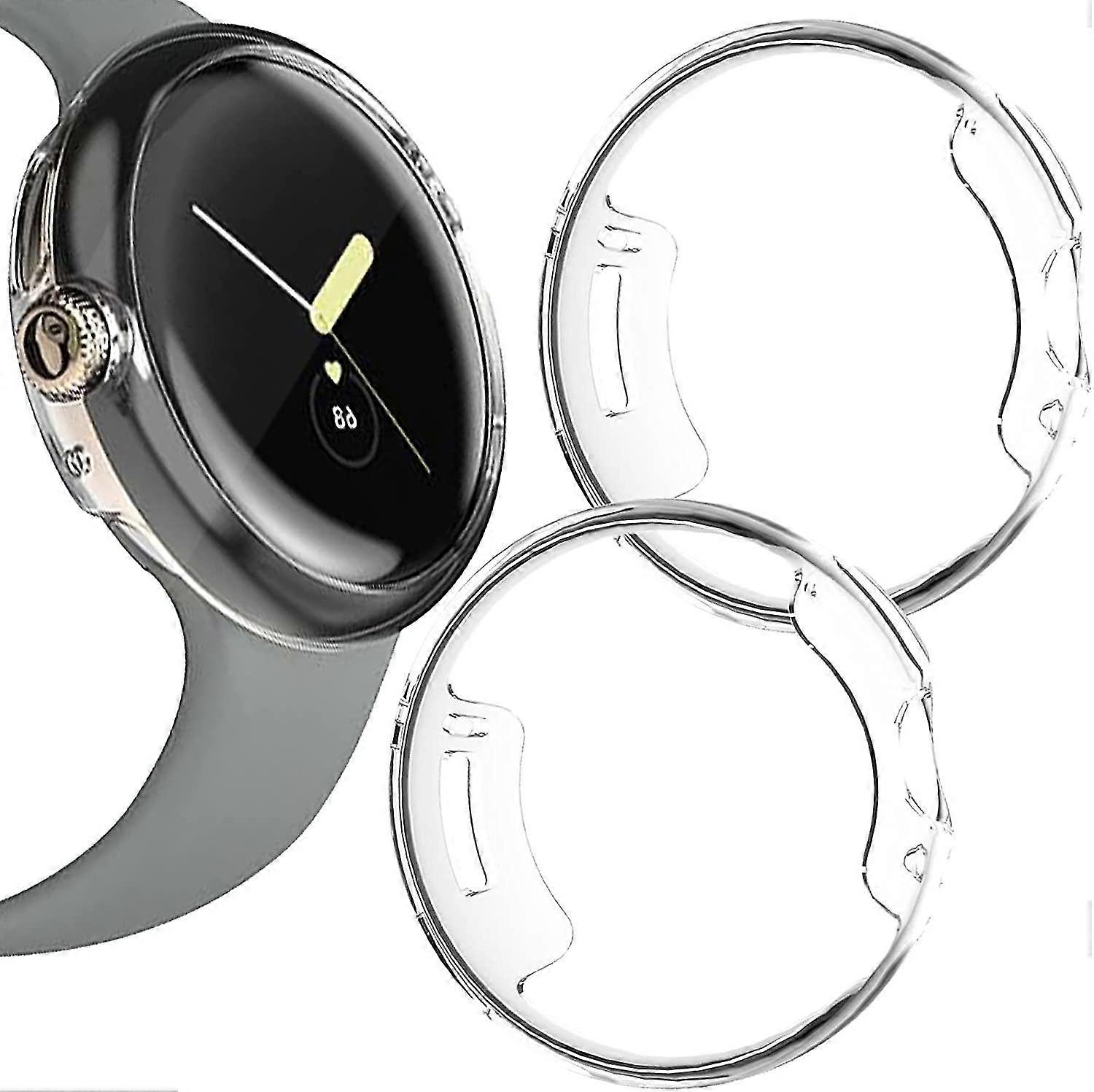 2pcs Case Compatible Google Pixel Watch With Screen Protector, Soft Thin Google Pixel Watch Bumper Case