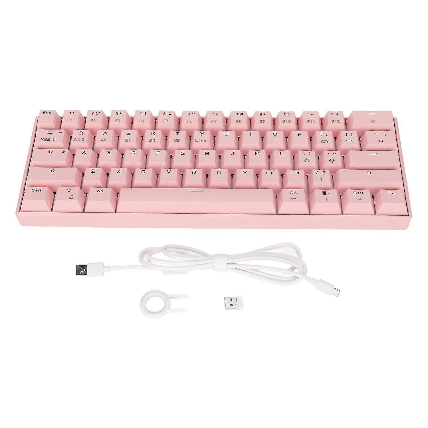 READSON Mechanical Keyboard 61 Keys RGB Backlit Ergonomic Design 1800mAh Battery Wireless Supported