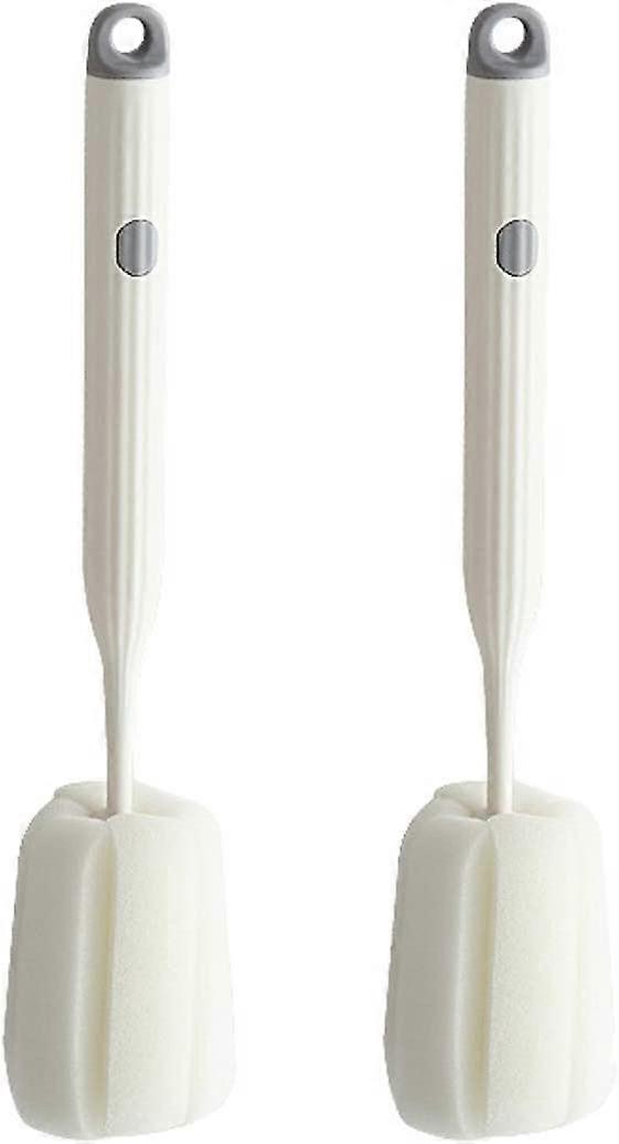 2Pcs Sponge Bottle Brush Soft and Easy to Clean (White)