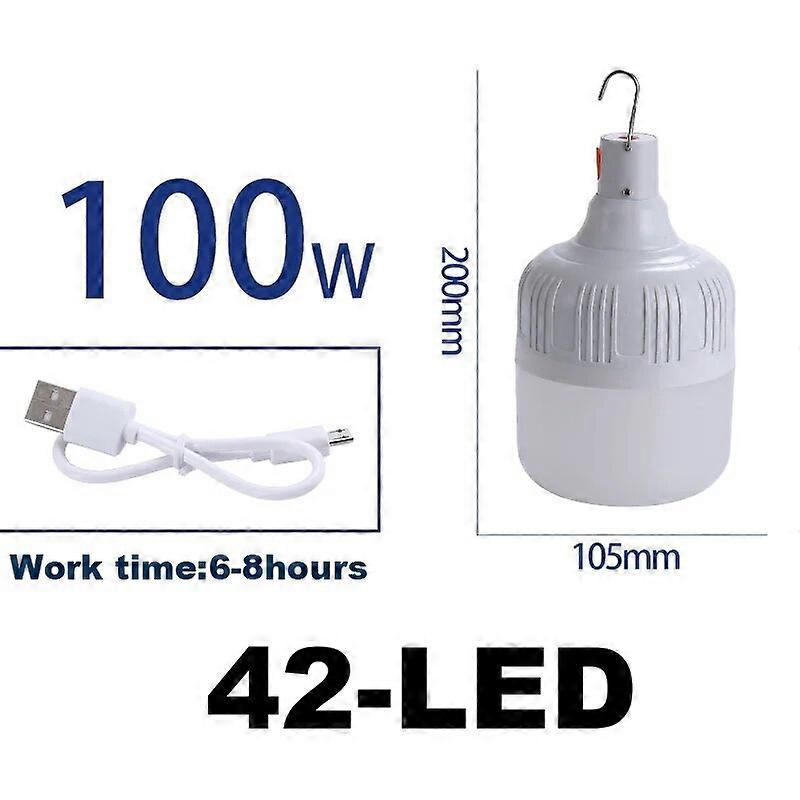 60w 100W LED Camping night white Light Bulb Portable Lanterns 5v USB Rechargeable wall hanging Emergency Tents Lighting battery