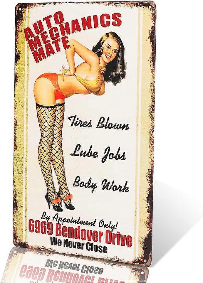 自動車整備士のメイトサインガレージの男性のための看板家の装飾はポスターの壁のアートの装飾をピンで留めます