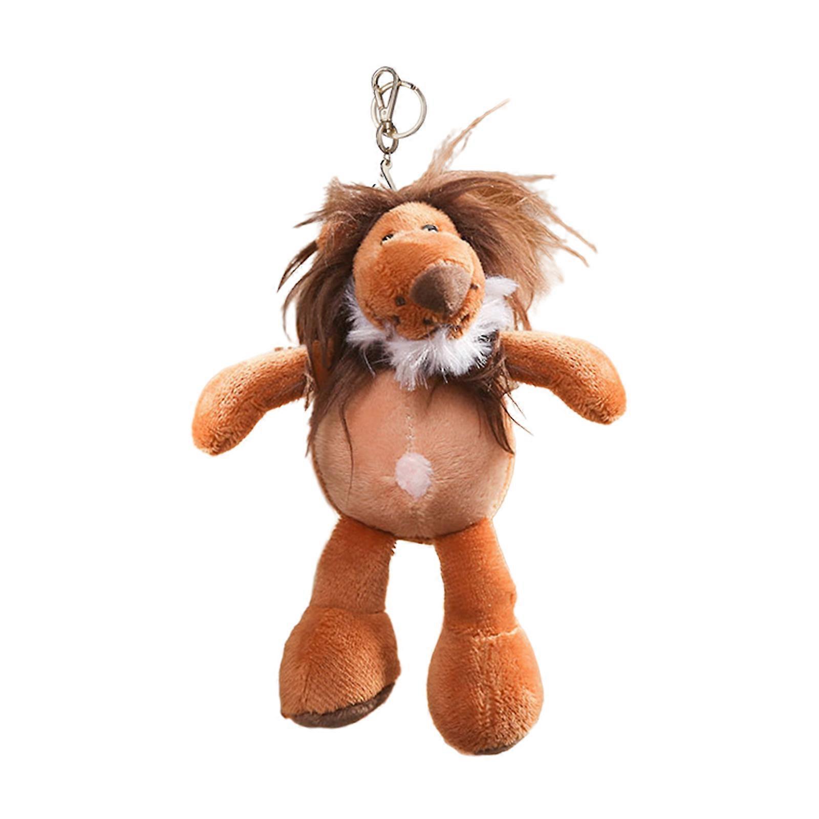 Cute Lion Plush Keychain Backpack Pendant Creative Stuffed Animal