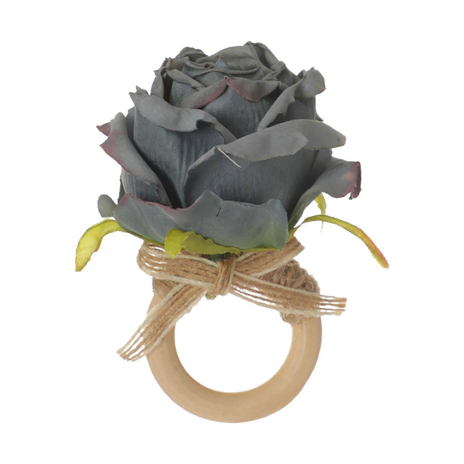 Rose Flower Napkin Rings Artificial Flower Napkin Holders Serviette Buckles