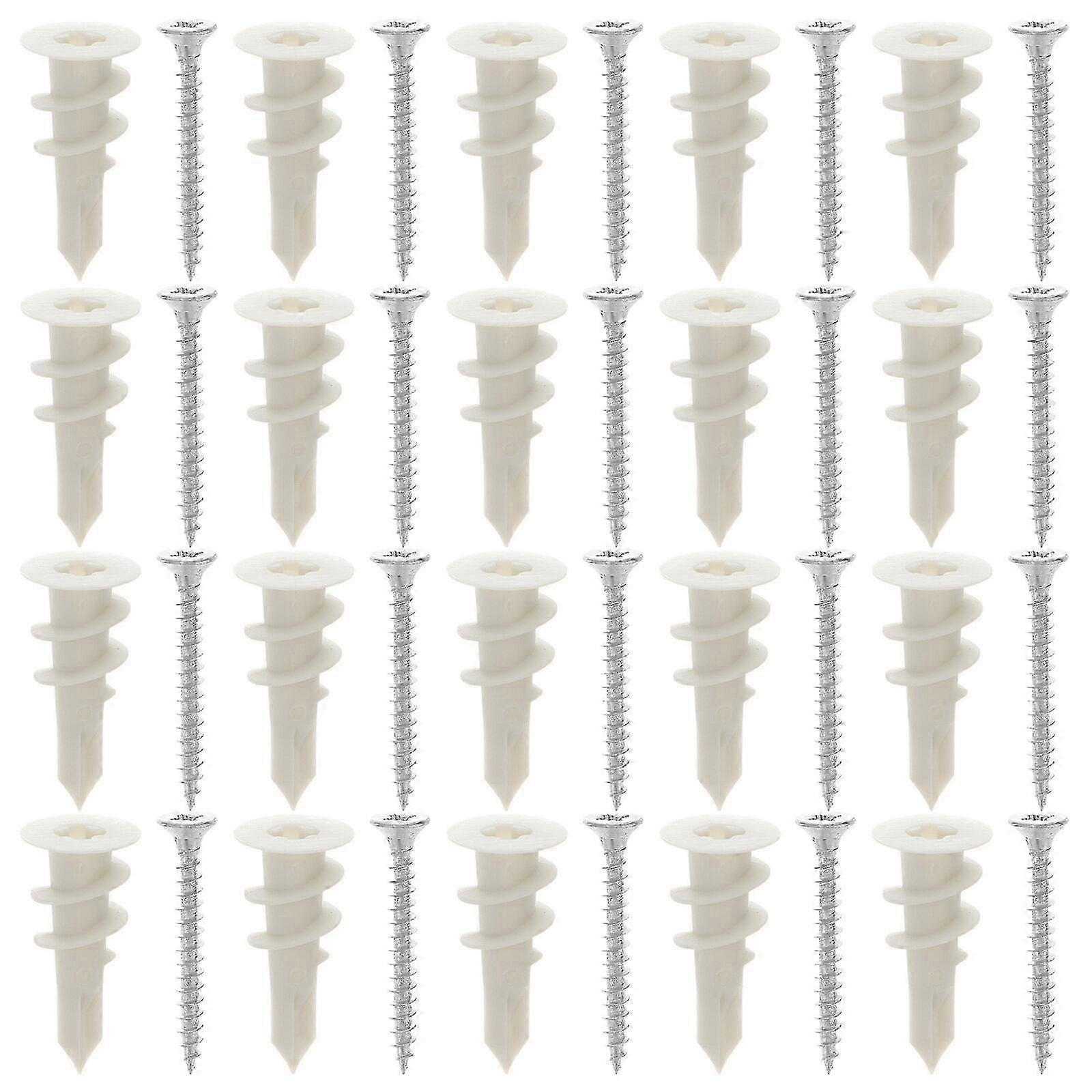 20 Sets Self Drilling Drywall Screws Plasterboard Self Tapping Anchors Kits