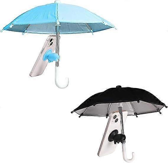 2pcs Cell Phone Umbrella for Sun Shade, Universal Adjustable Cute Phone Shade Umbrella with Piggy Style Suction Cup, Outdoor Anti-Glare Stand Sun Viso