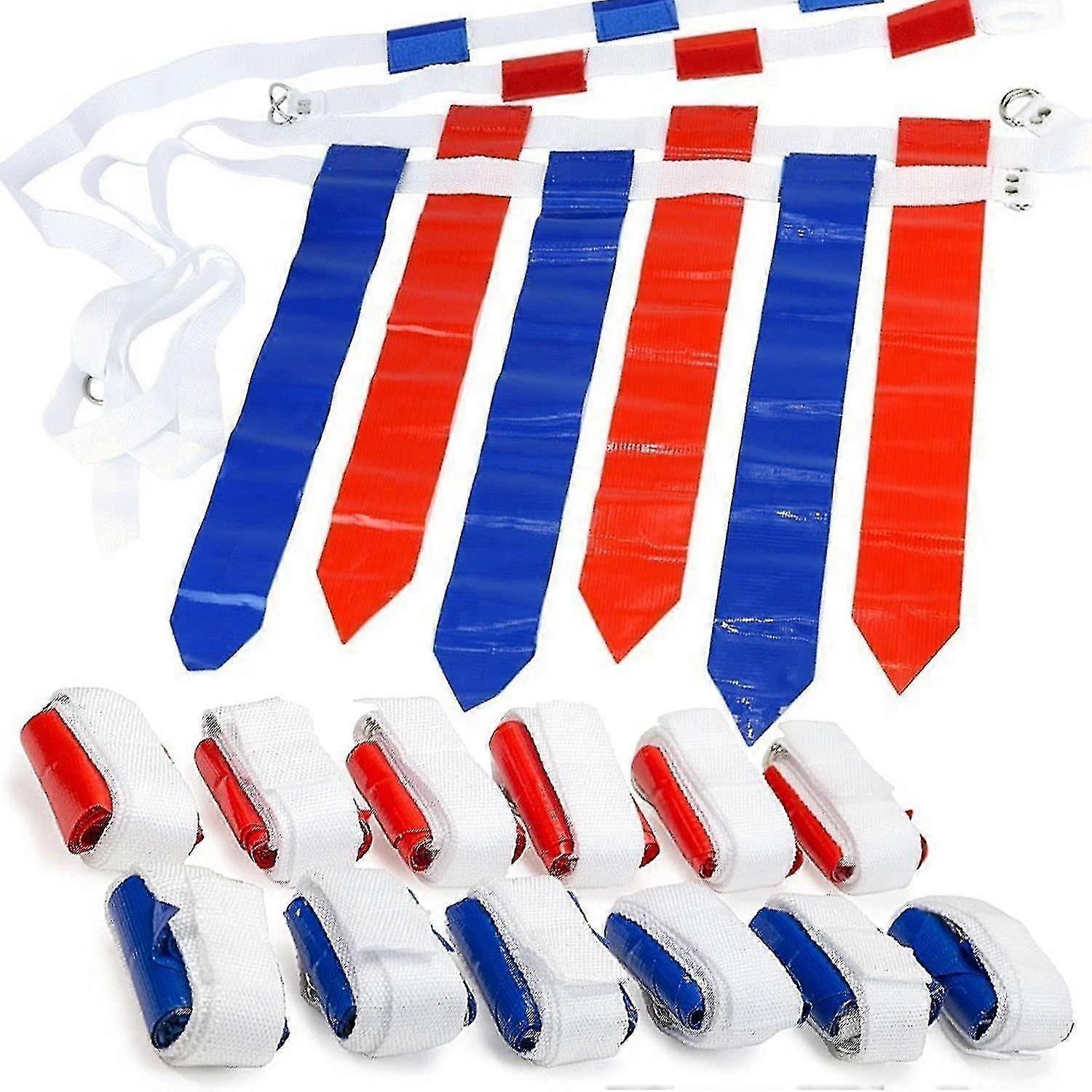 12 Player 3 Flag Football Set - 12 Belts With 36 Flags [ 18 Red & 18 Blue Flags ] XXF