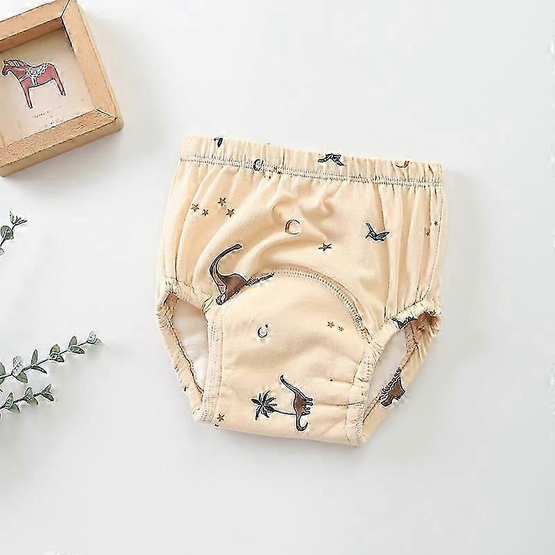 Söta tryckta småbarnsbyxor Tvättbara underkläder Pojke flicka tygblöjor Återanvändbara blöjor Spädbarn andningsbara trosor M 100 (8-12kg) sandig dino