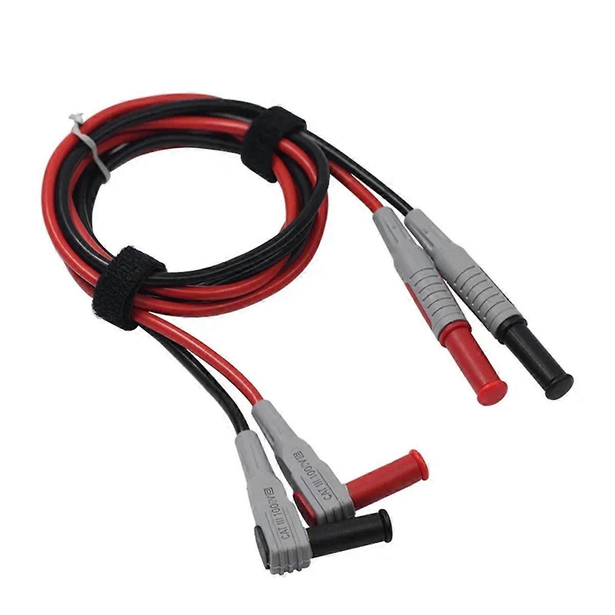 2Pcs Multimeter Test Cable Banana Plug 90 Degree to Straight Test Cables Welding 30A/1000V Soft PVC